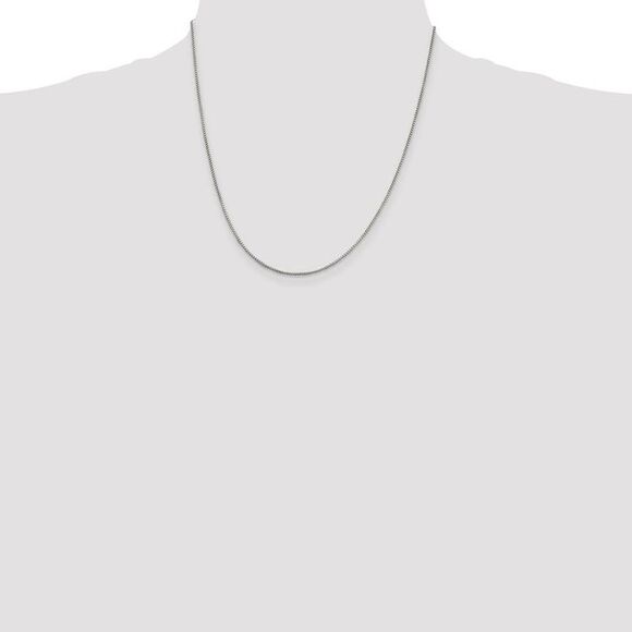 1.25mm Sterling Silver Solid Round Box Chain Necklace, 20 Inch - Picture 2 of 8